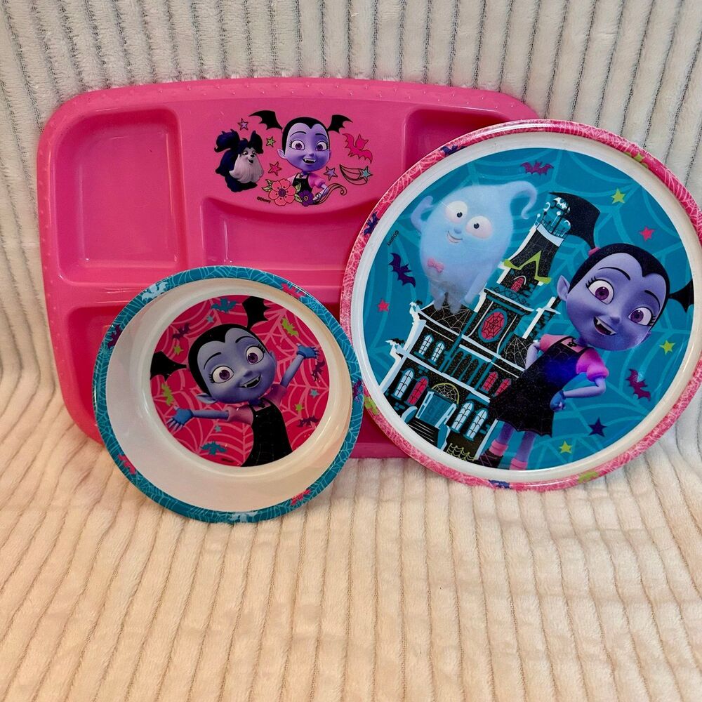 Vampirina Kids 3 Piece Divided Plate and Bowl Set